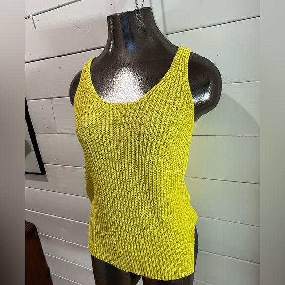 MASSIMO DUTTI - Yellow Ribbed Knit Tank Top - XS - Picture 4 of 9